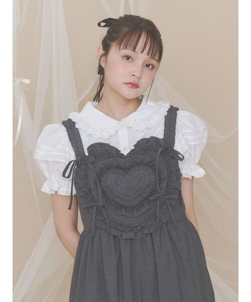 merry jenny（メリージェニー）の「Heartティアードワンピース（ワンピース・レディース・ライトブルー/アイボリー/チャコールグレー・FREE）」の13枚目の写真