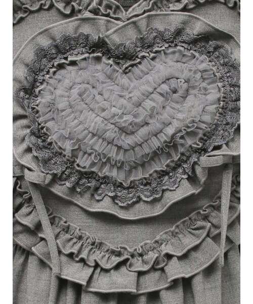 merry jenny（メリージェニー）の「Heartティアードワンピース（ワンピース・レディース・ライトブルー/アイボリー/チャコールグレー・FREE）」の4枚目の写真