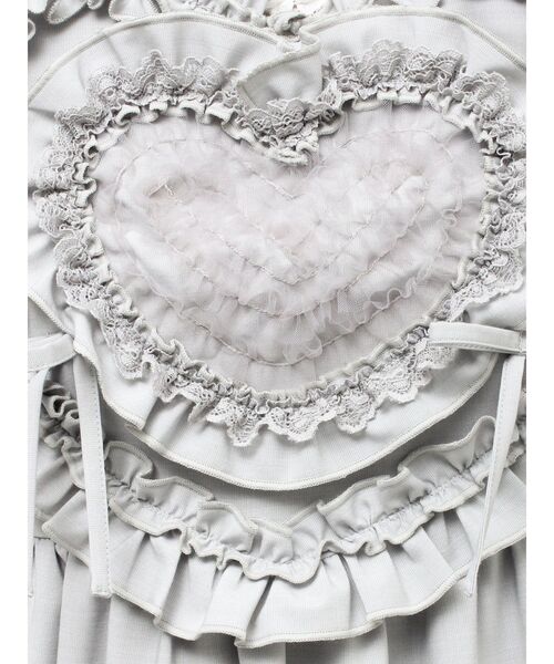 merry jenny（メリージェニー）の「Heartティアードワンピース（ワンピース・レディース・ライトブルー/アイボリー/チャコールグレー・FREE）」の5枚目の写真