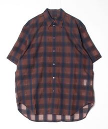 【my beautiful landlet】SIZZLE CHECK / CALVIA STRIPE SHORT SLEEVE SHIRT