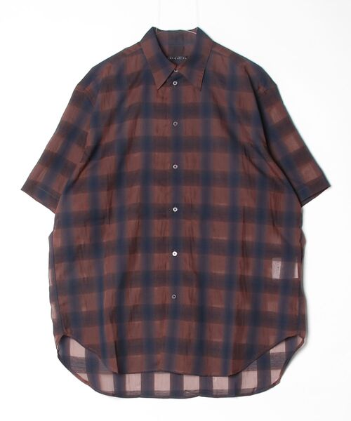 my beautiful landlet（マイビューティフルランドレット）の「【my beautiful landlet】SIZZLE CHECK / CALVIA STRIPE SHORT SLEEVE SHIRT（シャツ/ブラウス・メンズ・ブラック/ブルー/チェック/ベージュ/ライム/ブラウン・1/0）」の2枚目の写真