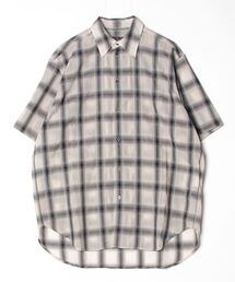 【my beautiful landlet】SIZZLE CHECK / CALVIA STRIPE SHORT SLEEVE SHIRT