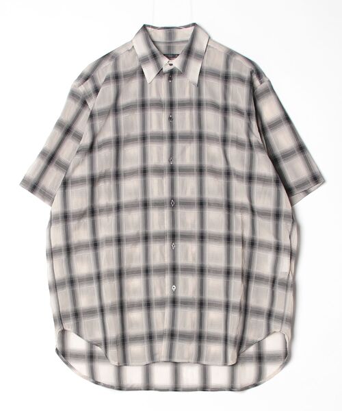 my beautiful landlet（マイビューティフルランドレット）の「【my beautiful landlet】SIZZLE CHECK / CALVIA STRIPE SHORT SLEEVE SHIRT（シャツ/ブラウス・メンズ・ブラック/ブルー/チェック/ベージュ/ライム/ブラウン・1/0）」の6枚目の写真