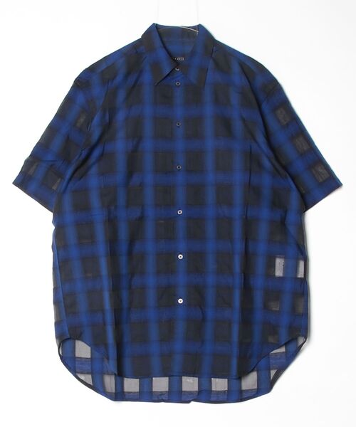 my beautiful landlet（マイビューティフルランドレット）の「【my beautiful landlet】SIZZLE CHECK / CALVIA STRIPE SHORT SLEEVE SHIRT（シャツ/ブラウス・メンズ・ブラック/ブルー/チェック/ベージュ/ライム/ブラウン・1/0）」の5枚目の写真