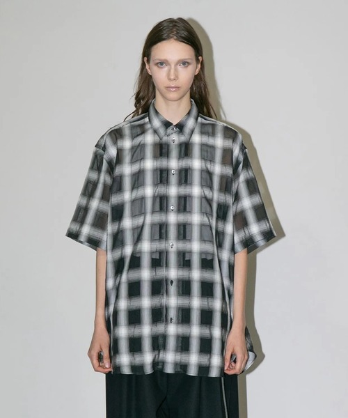 my beautiful landlet（マイビューティフルランドレット）の「【my beautiful landlet】SIZZLE CHECK / CALVIA STRIPE SHORT SLEEVE SHIRT（シャツ/ブラウス・メンズ・ブラック/ブルー/チェック/ベージュ/ライム/ブラウン・1/0）」の7枚目の写真