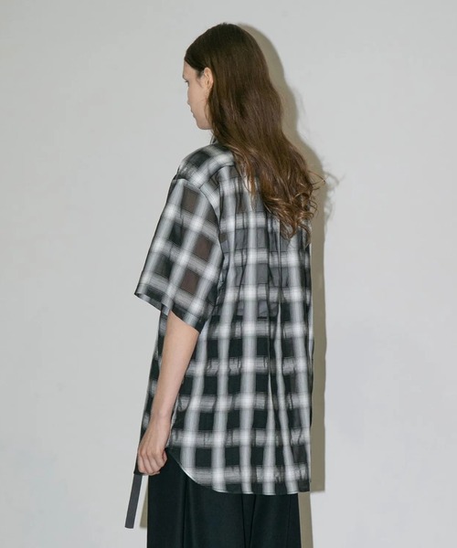 my beautiful landlet（マイビューティフルランドレット）の「【my beautiful landlet】SIZZLE CHECK / CALVIA STRIPE SHORT SLEEVE SHIRT（シャツ/ブラウス・メンズ・ブラック/ブルー/チェック/ベージュ/ライム/ブラウン・1/0）」の9枚目の写真