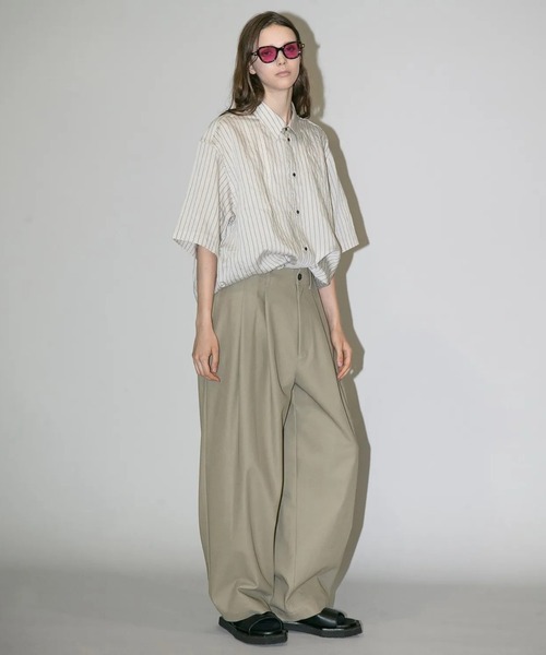 my beautiful landlet（マイビューティフルランドレット）の「【my beautiful landlet】SIZZLE CHECK / CALVIA STRIPE SHORT SLEEVE SHIRT（シャツ/ブラウス・メンズ・ブラック/ブルー/チェック/ベージュ/ライム/ブラウン・1/0）」の14枚目の写真