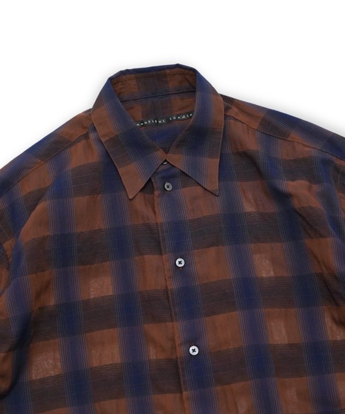 my beautiful landlet（マイビューティフルランドレット）の「【my beautiful landlet】SIZZLE CHECK / CALVIA STRIPE SHORT SLEEVE SHIRT（シャツ/ブラウス・メンズ・ブラック/ブルー/チェック/ベージュ/ライム/ブラウン・1/0）」の19枚目の写真