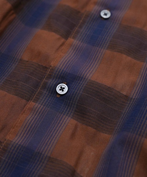 my beautiful landlet（マイビューティフルランドレット）の「【my beautiful landlet】SIZZLE CHECK / CALVIA STRIPE SHORT SLEEVE SHIRT（シャツ/ブラウス・メンズ・ブラック/ブルー/チェック/ベージュ/ライム/ブラウン・1/0）」の20枚目の写真