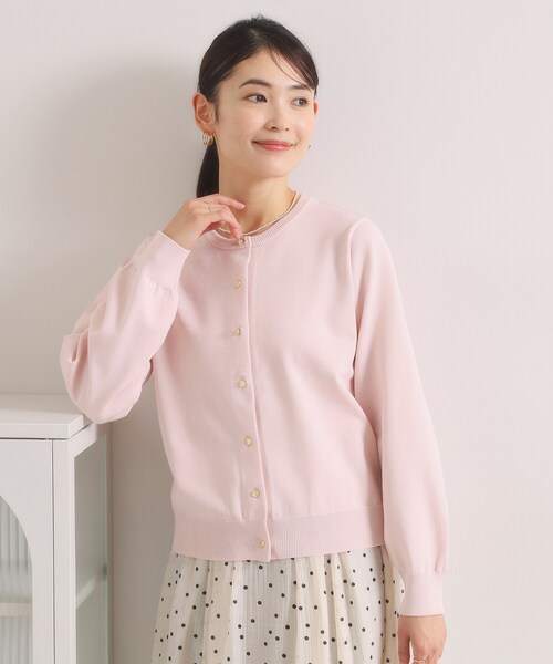 ITS'DEMO（イッツデモ）の「【縮みに強いタフニット】クルーカーディガン（カーディガン/ボレロ・レディース・ライトイエロー系/ピンク系/ピンク/ブラック/ブルー/オフホワイト・00）」の5枚目の写真