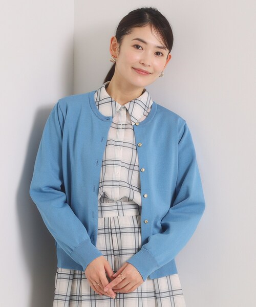 ITS'DEMO（イッツデモ）の「【縮みに強いタフニット】クルーカーディガン（カーディガン/ボレロ・レディース・ライトイエロー系/ピンク系/ピンク/ブラック/ブルー/オフホワイト・00）」の3枚目の写真