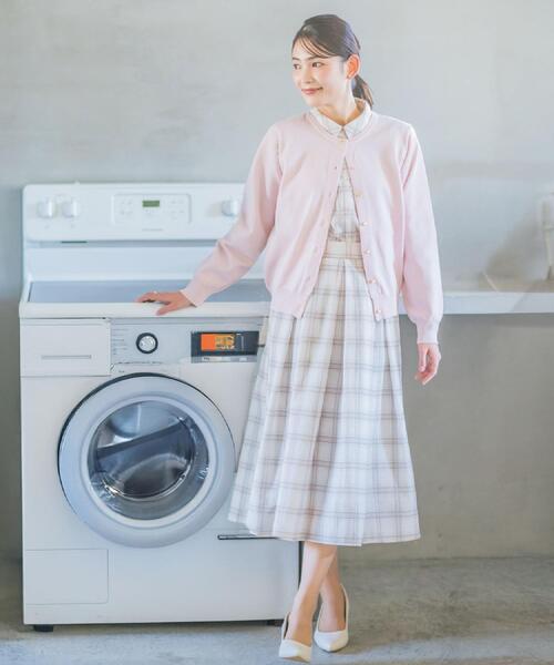 ITS'DEMO（イッツデモ）の「【縮みに強いタフニット】クルーカーディガン（カーディガン/ボレロ・レディース・ライトイエロー系/ピンク系/ピンク/ブラック/ブルー/オフホワイト・00）」の8枚目の写真