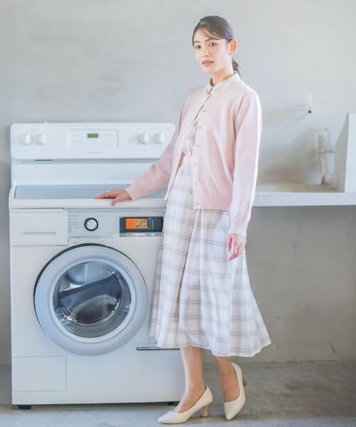 ITS'DEMO（イッツデモ）の「【縮みに強いタフニット】クルーカーディガン（カーディガン/ボレロ・レディース・ライトイエロー系/ピンク系/ピンク/ブラック/ブルー/オフホワイト・00）」の9枚目の写真