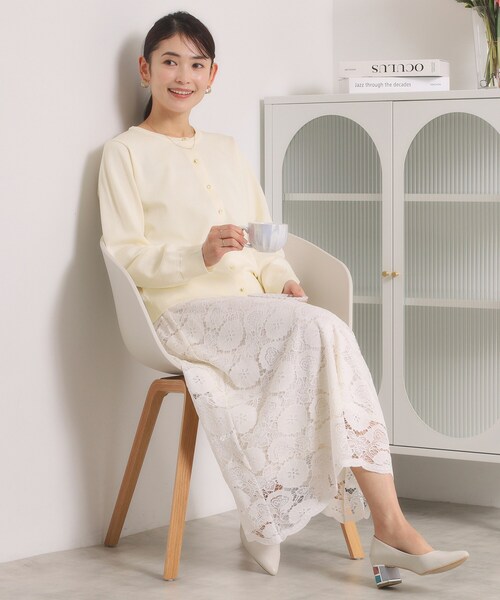 ITS'DEMO（イッツデモ）の「【縮みに強いタフニット】クルーカーディガン（カーディガン/ボレロ・レディース・ライトイエロー系/ピンク系/ピンク/ブラック/ブルー/オフホワイト・00）」の12枚目の写真