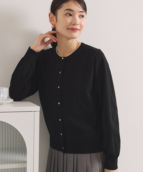 ITS'DEMO（イッツデモ）の「【縮みに強いタフニット】クルーカーディガン（カーディガン/ボレロ・レディース・ライトイエロー系/ピンク系/ピンク/ブラック/ブルー/オフホワイト・00）」の14枚目の写真