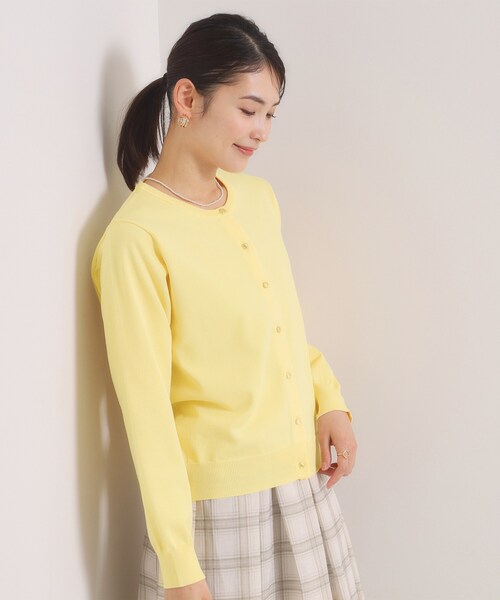 ITS'DEMO（イッツデモ）の「【縮みに強いタフニット】クルーカーディガン（カーディガン/ボレロ・レディース・ライトイエロー系/ピンク系/ピンク/ブラック/ブルー/オフホワイト・00）」の18枚目の写真