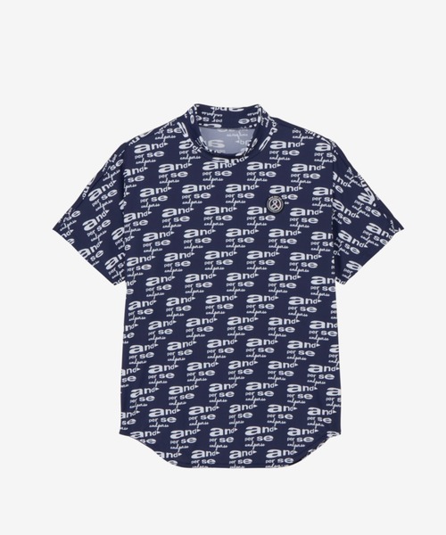 and per se(アンパスィ)の「COOL is COOL プリンテッド半袖モックネックシャツ(レディース)(Tシャツ/カットソー・レディース・ネイビー/ベージュ/ホワイト・LL/L/M)」の4枚目の写真