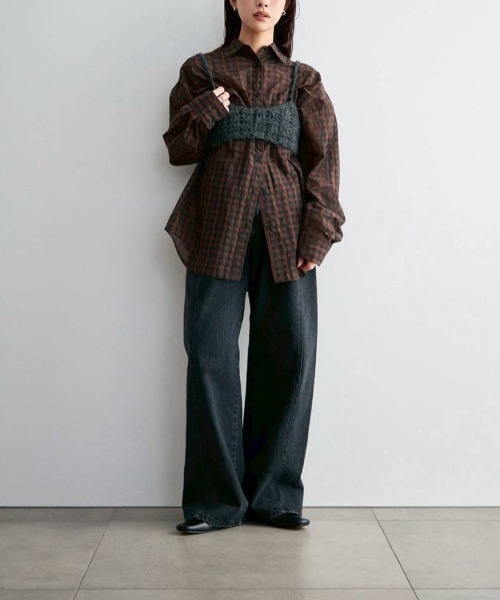 anuke（アンヌーク）の「anuke　Crochet Knit Bustier クロシェニットビスチェ/62620510（ベスト・レディース・チャコールグレー/ブラウン・ONE SIZE）」の14枚目の写真