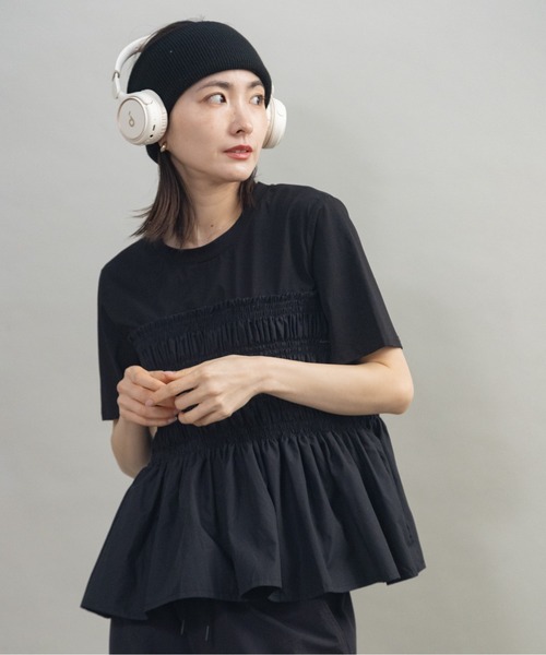 lodie(ロディ)の「ギャザーティアードトップス(Tシャツ/カットソー・レディース・アイボリー/ブラック・FREE)」の10枚目の写真
