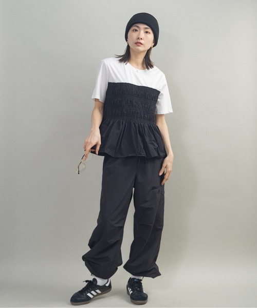 lodie(ロディ)の「ギャザーティアードトップス(Tシャツ/カットソー・レディース・アイボリー/ブラック・FREE)」の12枚目の写真
