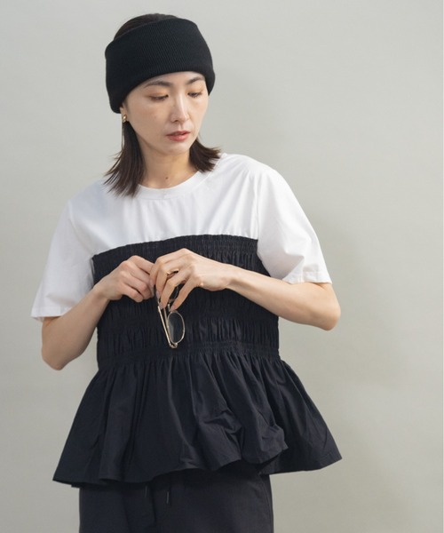 lodie(ロディ)の「ギャザーティアードトップス(Tシャツ/カットソー・レディース・アイボリー/ブラック・FREE)」の11枚目の写真