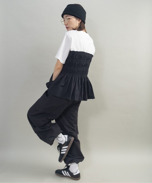 lodie(ロディ)の「ギャザーティアードトップス(Tシャツ/カットソー・レディース・アイボリー/ブラック・FREE)」の17枚目の写真