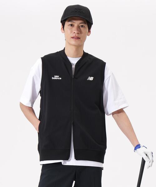 New Balance Golf(ニューバランスゴルフ)の「【new balance golf】【直営店舗限定】スウェット フルジップ ベスト (MENS)(ベスト・メンズ・ブラック/ベージュ系その他・MEDIUM/LARGE/X-LARGE)」の1枚目の写真