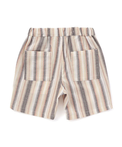 BeBe（ベベ）の「【お揃い】リネン調マルチストライプハーフパンツ(80~100cm)（その他パンツ・キッズ・ブルー系その他2・90cm）」の5枚目の写真