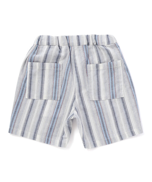 BeBe（ベベ）の「【お揃い】リネン調マルチストライプハーフパンツ(80~100cm)（その他パンツ・キッズ・ブルー系その他2・90cm）」の7枚目の写真