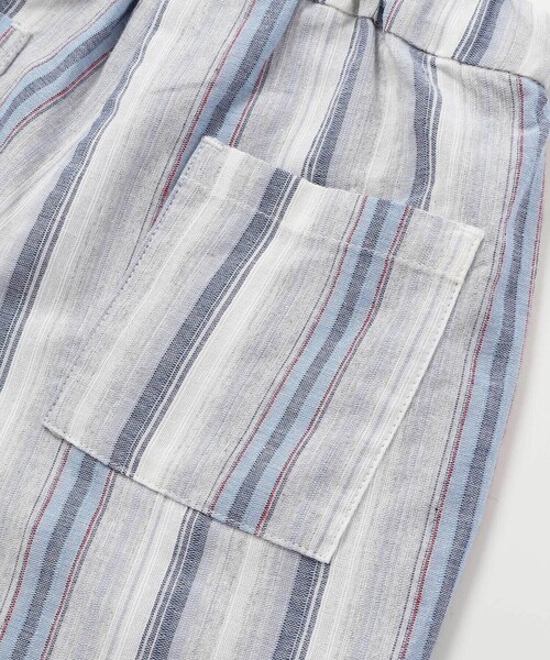 BeBe（ベベ）の「【お揃い】リネン調マルチストライプハーフパンツ(80~100cm)（その他パンツ・キッズ・ブルー系その他2・90cm）」の9枚目の写真