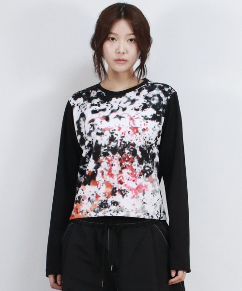 DEMARC(ドゥマーク)の「Graffiti Logo Graphic Slim Fit Long Sleeve T-shirt VER.2(Tシャツ/カットソー・レディース・ブラック・FREE)」の9枚目の写真