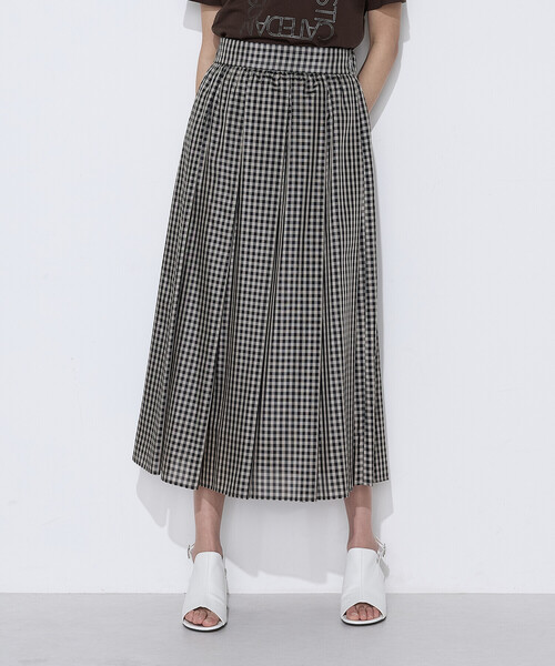 COMME CA(コムサ)の「先染めシアーチェック タックスカート(スカート・レディース・ベージュ系その他/ブラック系その他・7号/11号/9号)」の2枚目の写真