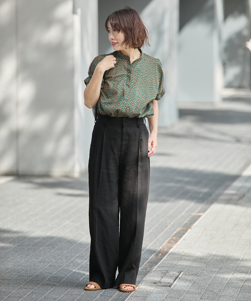 journal standard L'essage（ジャーナルスタンダードレサージュ）の「LINEN 2タックパンツ（その他パンツ・レディース・カーキ/ブラック/アイボリー・36/38）」の14枚目の写真