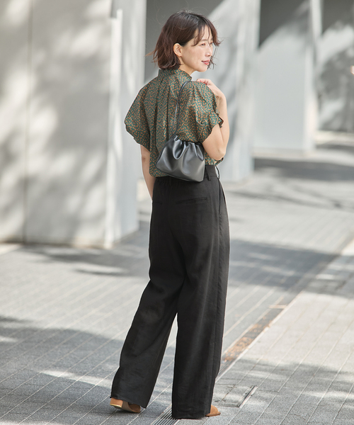 journal standard L'essage（ジャーナルスタンダードレサージュ）の「LINEN 2タックパンツ（その他パンツ・レディース・カーキ/ブラック/アイボリー・36/38）」の16枚目の写真