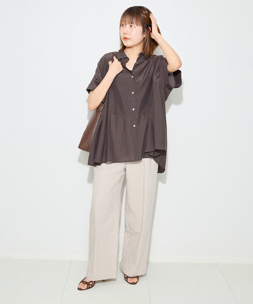 journal standard L'essage（ジャーナルスタンダードレサージュ）の「LINEN 2タックパンツ（その他パンツ・レディース・カーキ/ブラック/アイボリー・36/38）」の19枚目の写真