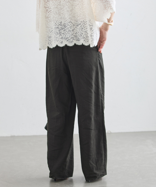 journal standard L'essage(ジャーナルスタンダードレサージュ)の「LINEN 2タックパンツ(その他パンツ・レディース・カーキ/ブラック/アイボリー・36/38)」の11枚目の写真