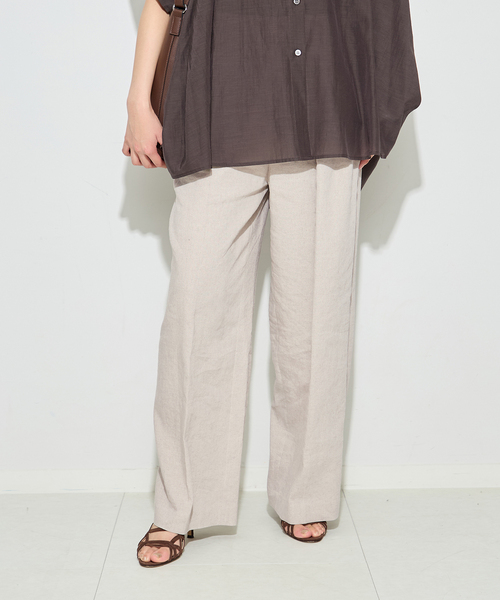 journal standard L'essage(ジャーナルスタンダードレサージュ)の「LINEN 2タックパンツ(その他パンツ・レディース・カーキ/ブラック/アイボリー・36/38)」の19枚目の写真