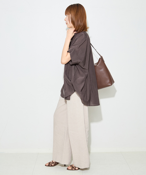 journal standard L'essage(ジャーナルスタンダードレサージュ)の「LINEN 2タックパンツ(その他パンツ・レディース・カーキ/ブラック/アイボリー・36/38)」の21枚目の写真