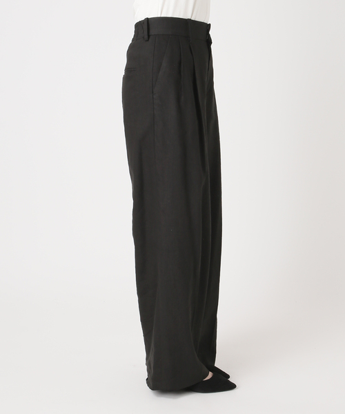 journal standard L'essage（ジャーナルスタンダードレサージュ）の「LINEN 2タックパンツ（その他パンツ・レディース・カーキ/ブラック/アイボリー・36/38）」の5枚目の写真