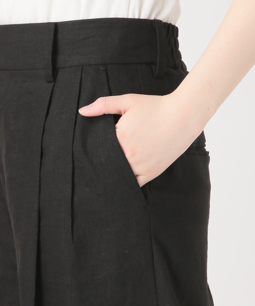 journal standard L'essage（ジャーナルスタンダードレサージュ）の「LINEN 2タックパンツ（その他パンツ・レディース・カーキ/ブラック/アイボリー・36/38）」の8枚目の写真