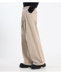 BUTTON SEOUL（ボタンソウル）の「ツーピンタックバンディングワイドチノパンツ（ベージュ）（スラックス）」