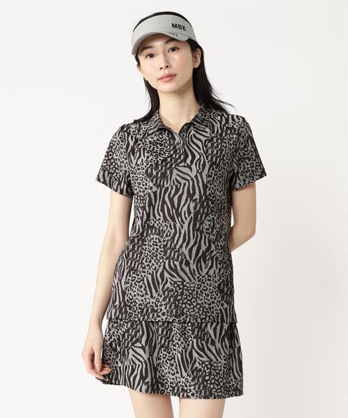 MASTER BUNNY EDITION（マスターバニーエディション）の「【MASTER BUNNY EDITION】千鳥ジャガード（ポロシャツ・レディース・ブラック/グレー/ベージュ・MEDIUM/LARGE/SMALL）」の3枚目の写真