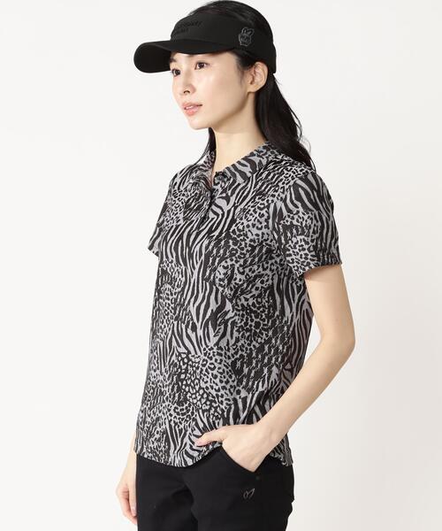 MASTER BUNNY EDITION（マスターバニーエディション）の「【MASTER BUNNY EDITION】千鳥ジャガード（ポロシャツ・レディース・ブラック/グレー/ベージュ・MEDIUM/LARGE/SMALL）」の16枚目の写真