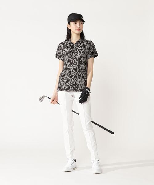 MASTER BUNNY EDITION（マスターバニーエディション）の「【MASTER BUNNY EDITION】千鳥ジャガード（ポロシャツ・レディース・ブラック/グレー/ベージュ・MEDIUM/LARGE/SMALL）」の6枚目の写真