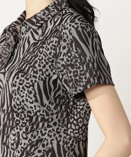 MASTER BUNNY EDITION（マスターバニーエディション）の「【MASTER BUNNY EDITION】千鳥ジャガード（ポロシャツ・レディース・ブラック/グレー/ベージュ・MEDIUM/LARGE/SMALL）」の10枚目の写真