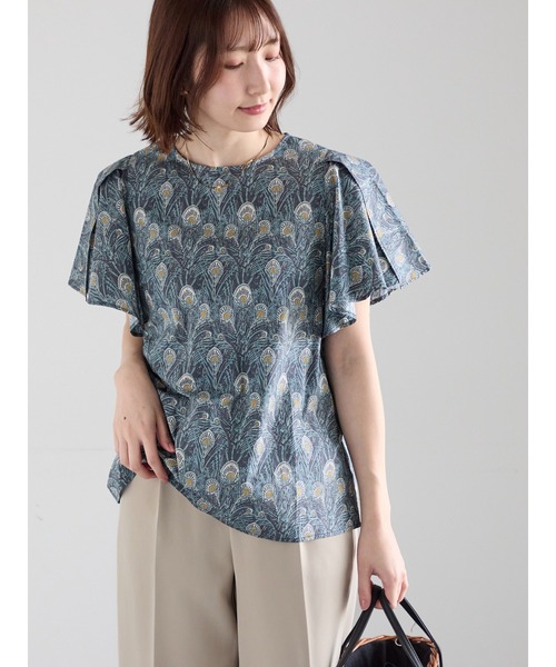 Te chichi（テチチ）の「【LIBERTY FABRICS】フレアスリーブブラウス（シャツ/ブラウス・レディース・ターコイズブルー/チャコールグレー・F）」の8枚目の写真