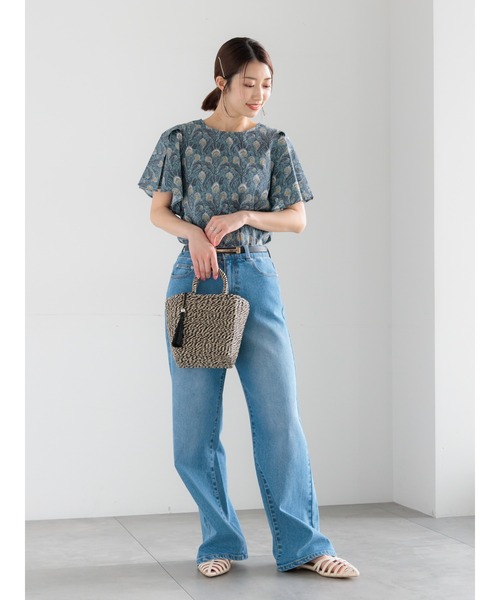Te chichi（テチチ）の「【LIBERTY FABRICS】フレアスリーブブラウス（シャツ/ブラウス・レディース・ターコイズブルー/チャコールグレー・F）」の10枚目の写真