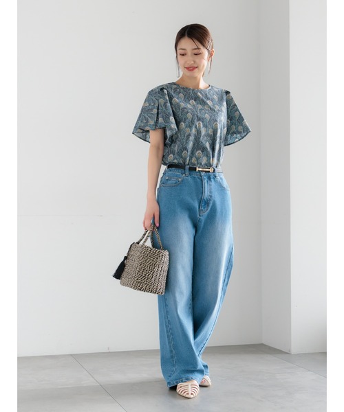 Te chichi（テチチ）の「【LIBERTY FABRICS】フレアスリーブブラウス（シャツ/ブラウス・レディース・ターコイズブルー/チャコールグレー・F）」の11枚目の写真