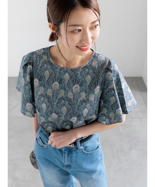 Te chichi（テチチ）の「【LIBERTY FABRICS】フレアスリーブブラウス（シャツ/ブラウス・レディース・ターコイズブルー/チャコールグレー・F）」の12枚目の写真