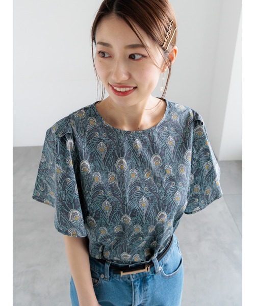Te chichi（テチチ）の「【LIBERTY FABRICS】フレアスリーブブラウス（シャツ/ブラウス・レディース・ターコイズブルー/チャコールグレー・F）」の13枚目の写真